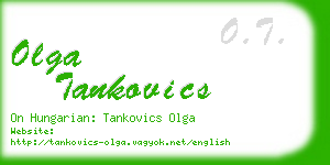 olga tankovics business card